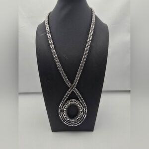 Elegant Silver Necklace with Loop Design